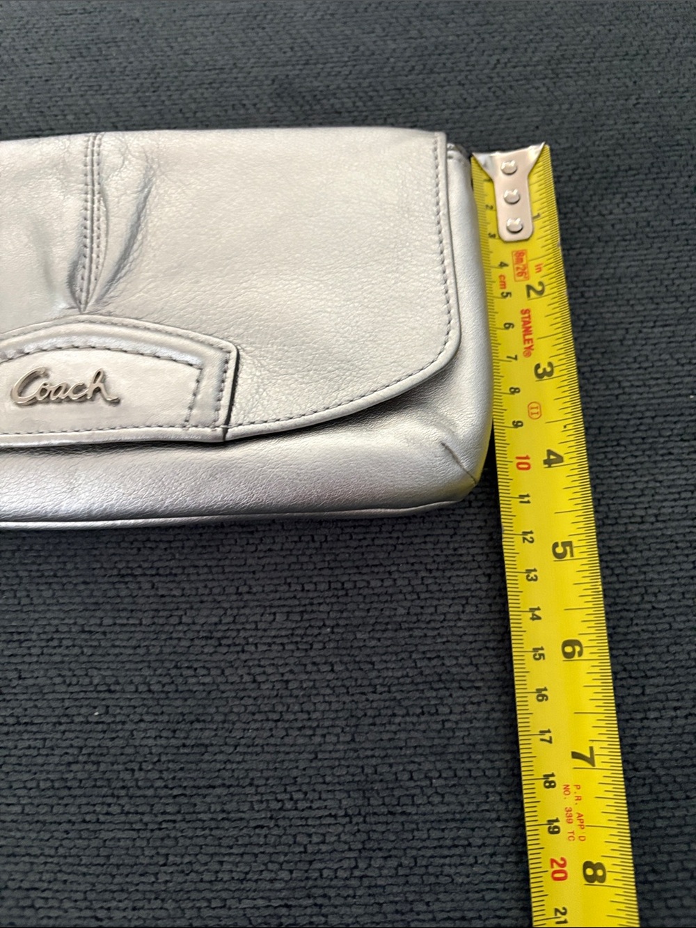 Coach Metallic Silver Wristlet Clutch - Picture 9 of 13